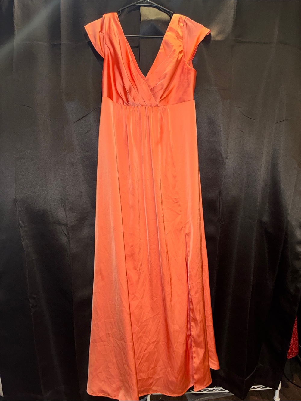 Maternity Azazie Coral V-Neck Dress